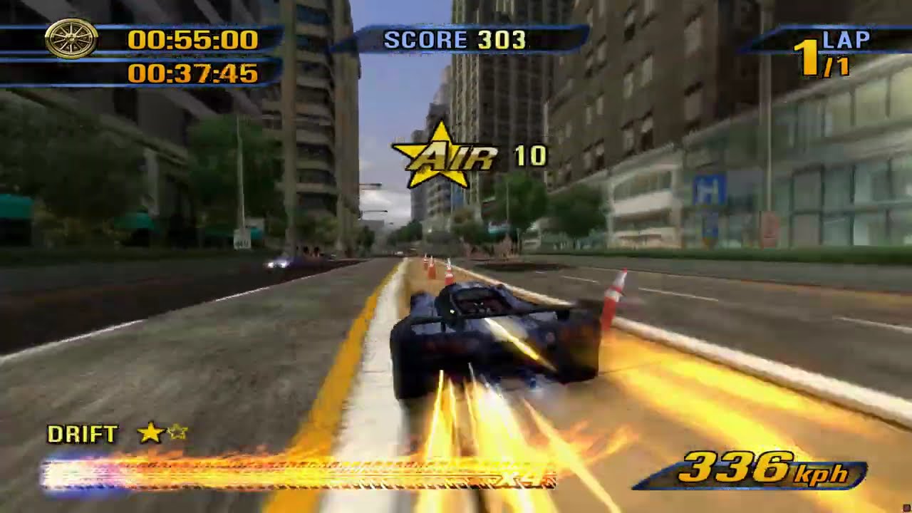 Burnout 3: Takedown | PS2 (PCSX2) | 1080p/60 FPS | 57/73 Racing WT | Downtown - Preview Lap 2