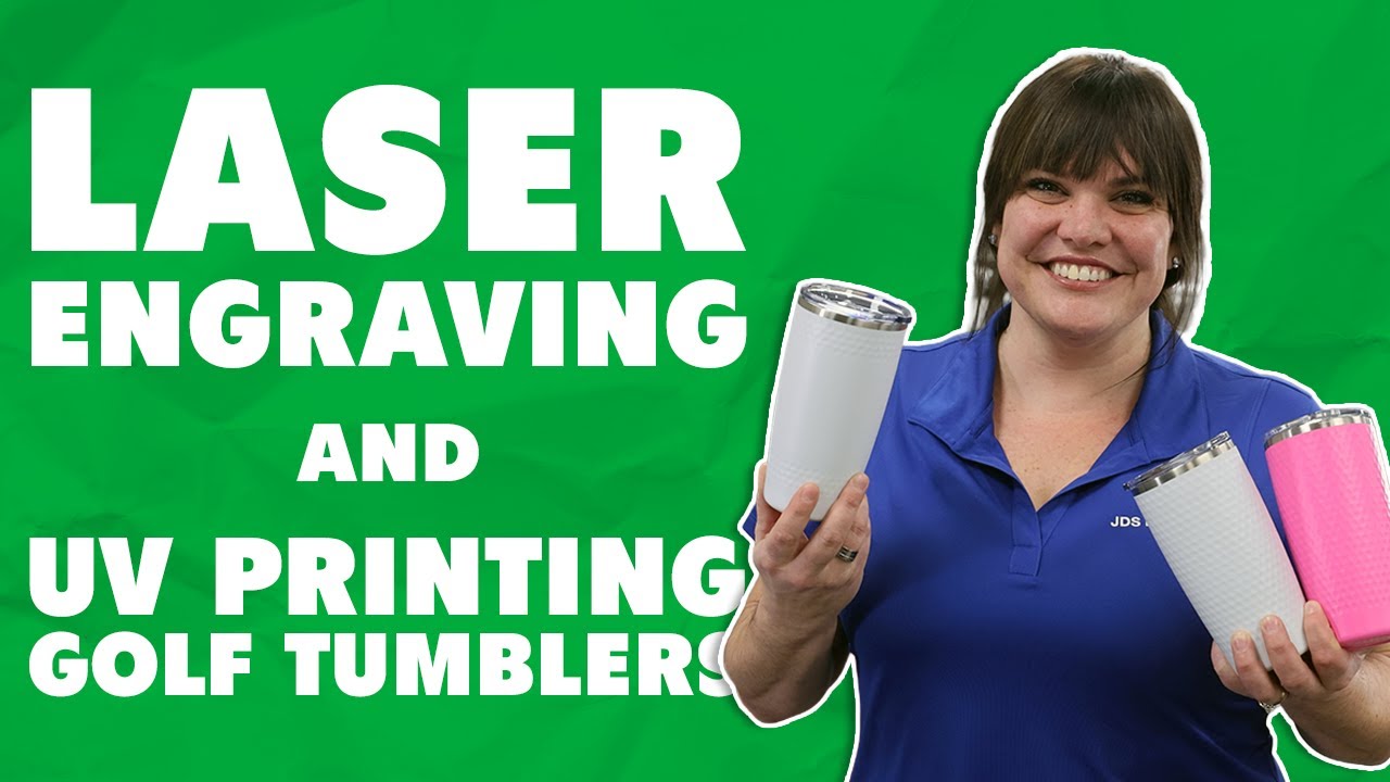 How to Laser Engrave & UV Print Powder Coated Golf Tumblers with Dimples