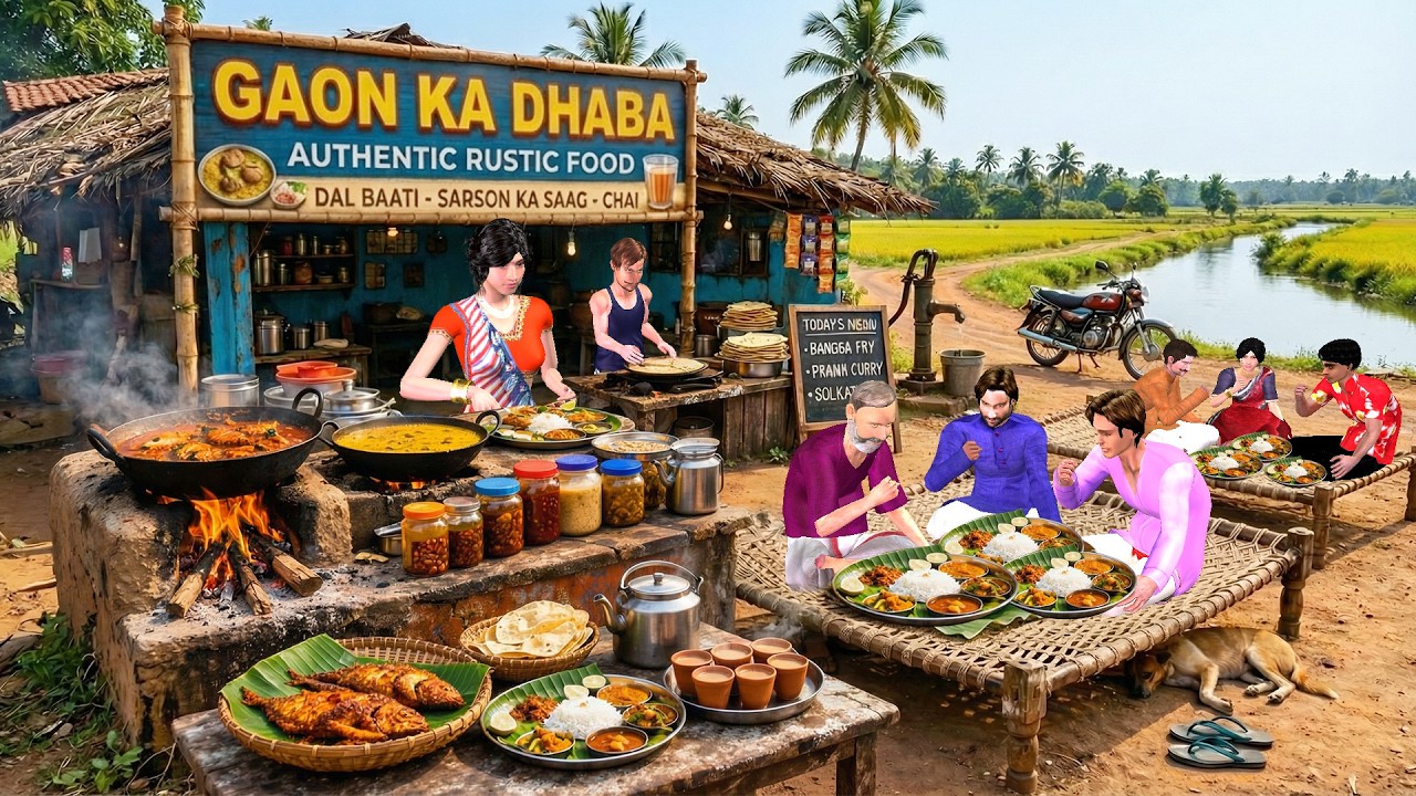 Gaon ka Dhaba Roti Chicken DHABA Street Food Hindi Kahaniya Moral Stories New Comedy Video