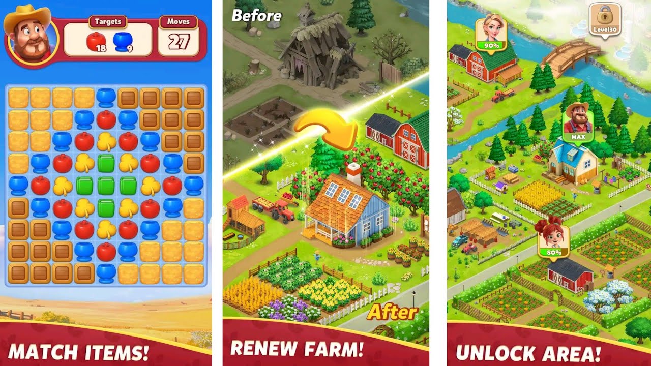 Family Farm Match - Gameplay (by Century Games PTE. LTD.)