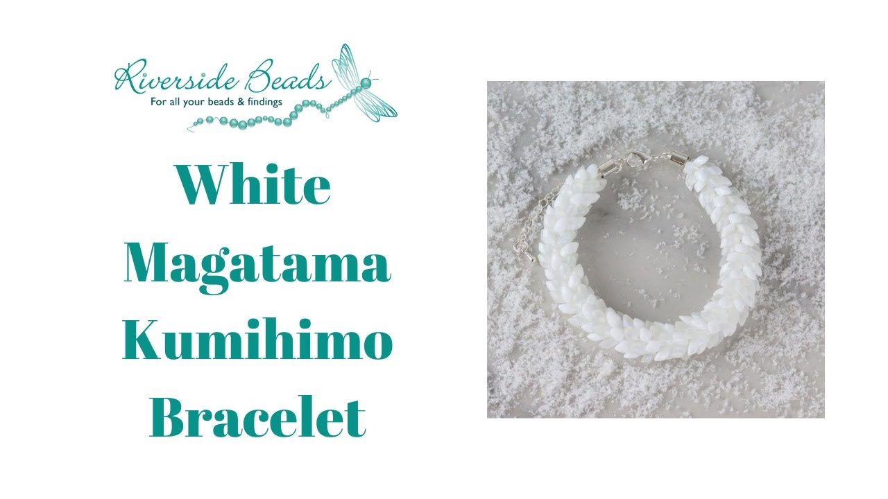 White Magatama Kumihimo Bracelet