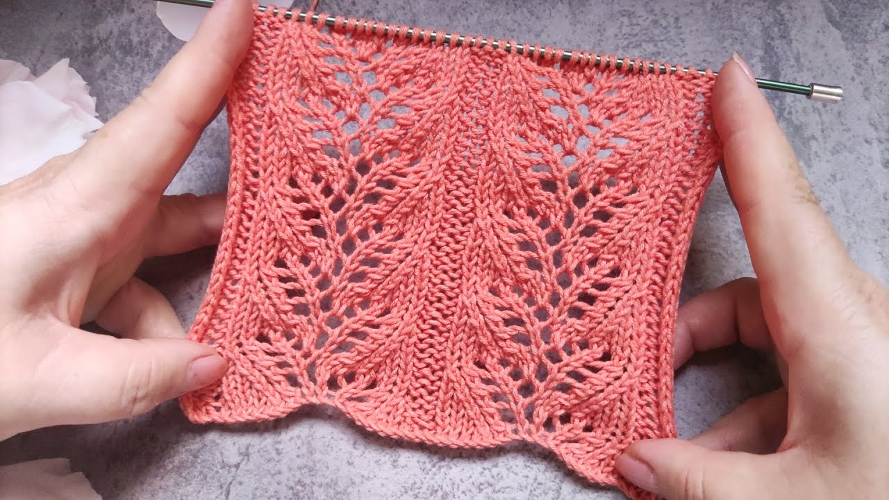 Leaves Stitch Knit Pattern | Blattmuster stricken | Punto hojas a dos agujas | Punto foglie ai ferri
