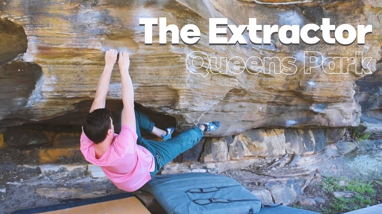 Bouldering: The Extractor (V4) at Queens Park, Sydney