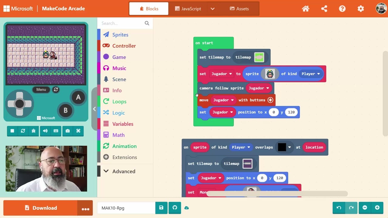 MAK10 - Juego tipo RPG con MakeCode Arcade