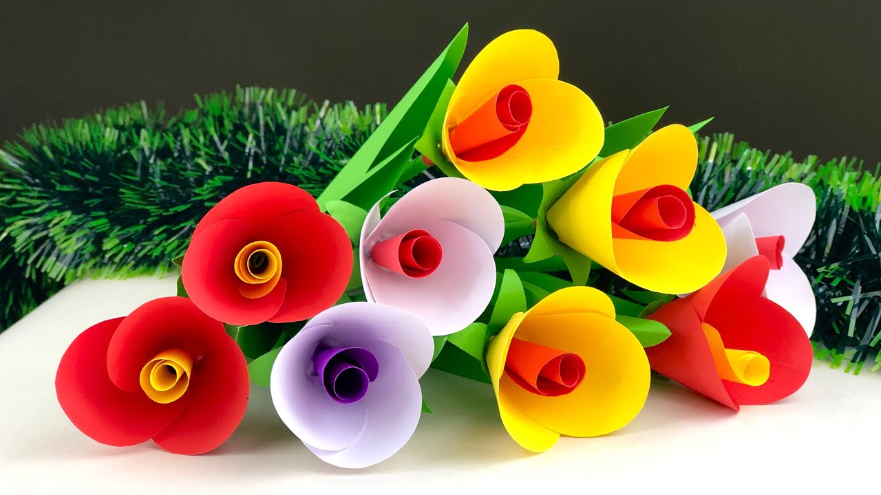 3D Amazing Paper Flower Making | Paper Flowers | Home Decor | Flower Making | Paper Craft | Crafts