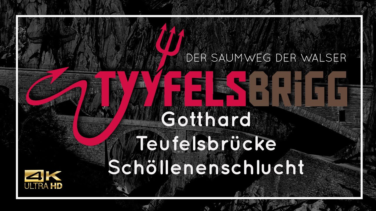 Die Teufelsbrücke über der Schöllenenschlucht, Gotthard, Postkutsche