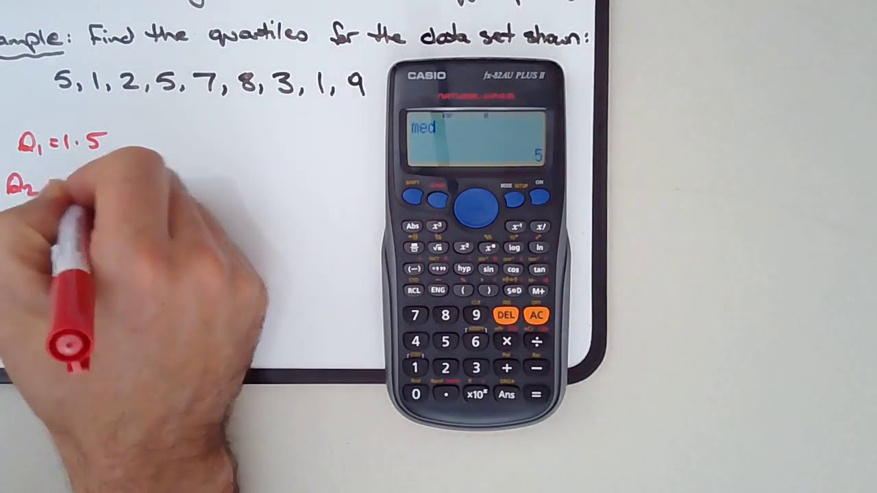 Как найти квартили Q1 Q3 межквартильный размах IQR набора данных с помощью режима STAT калькулято...