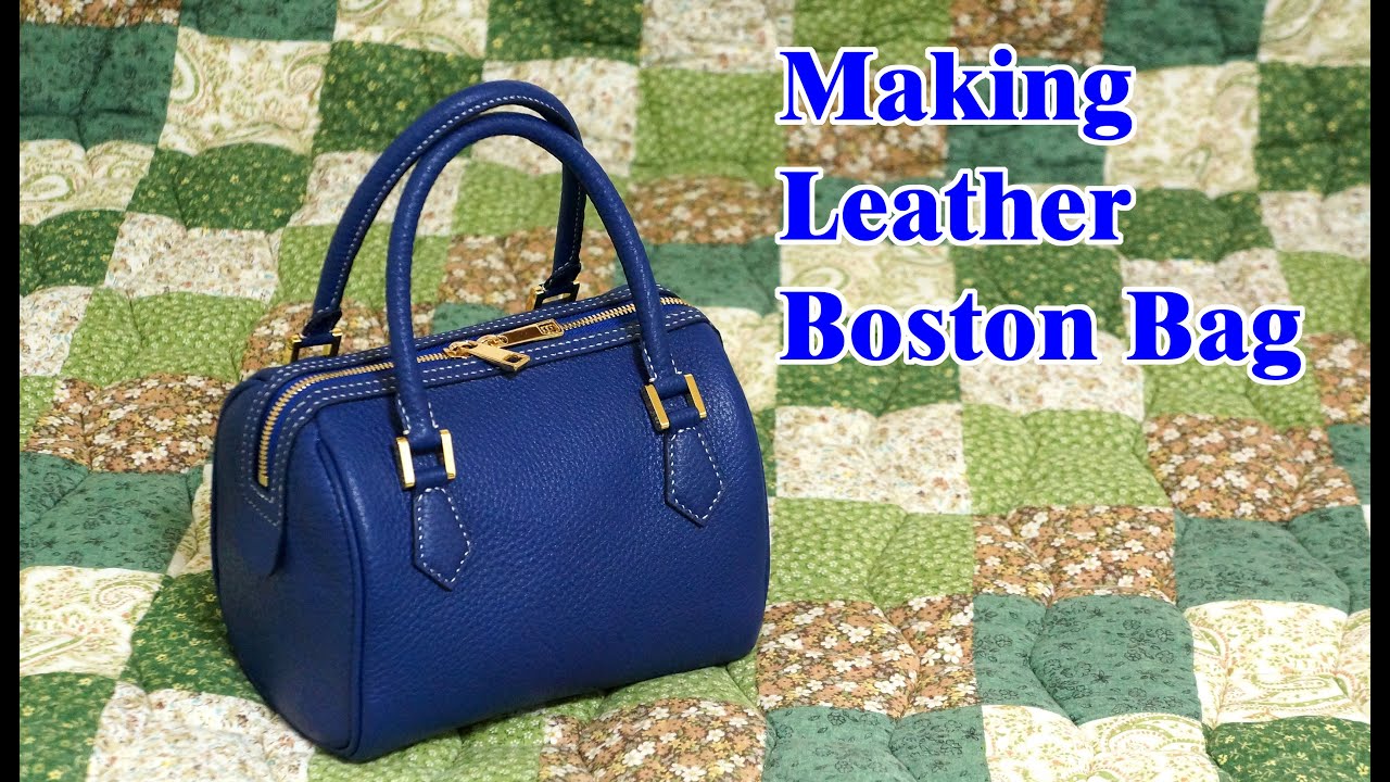 48 [Leather Craft] Making Leather Mini Boston Bag / [가죽공예] 미니 보스턴백 만들기 / Free Pattern