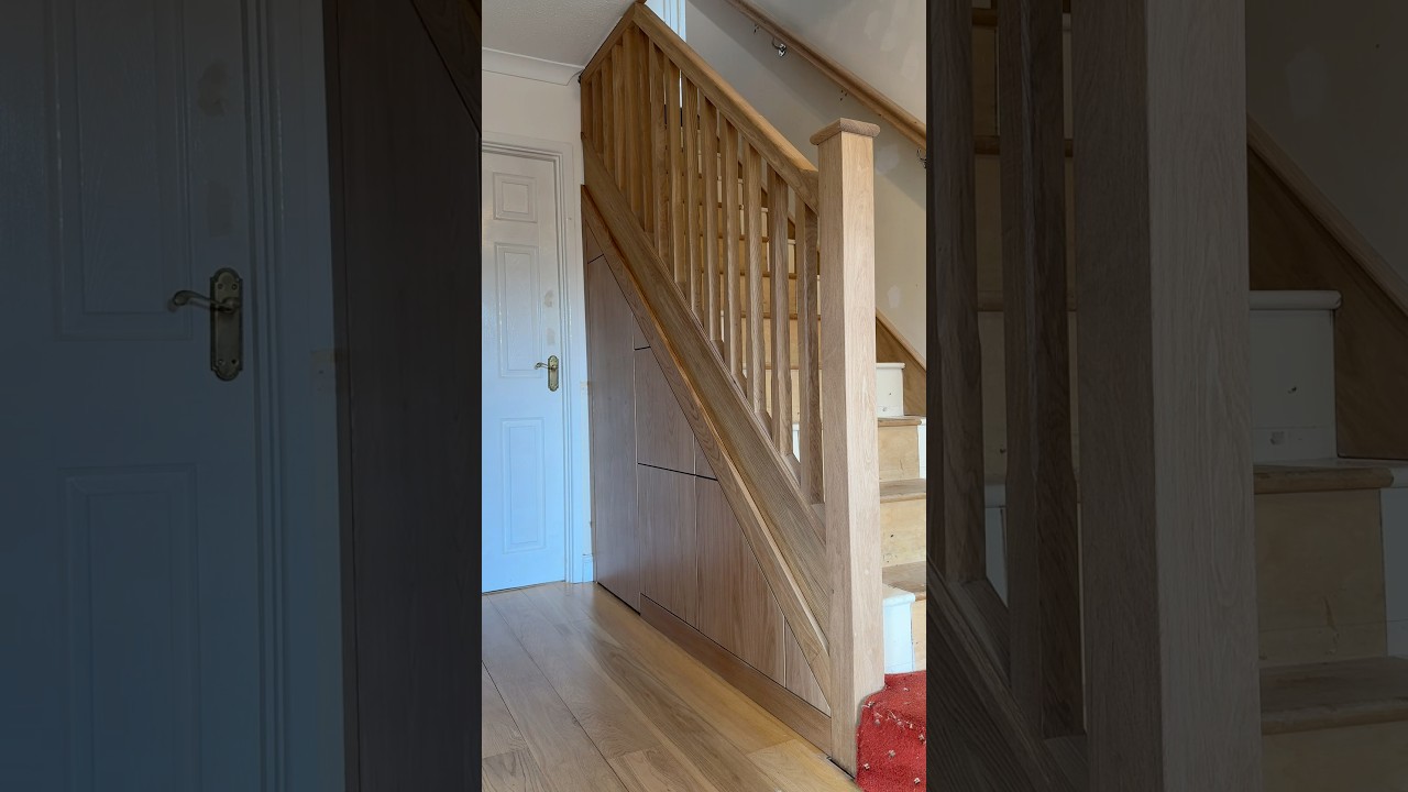 Oak Under Stair Storage installation #home #storagesolutions #diy #transformyourhome #woodworking