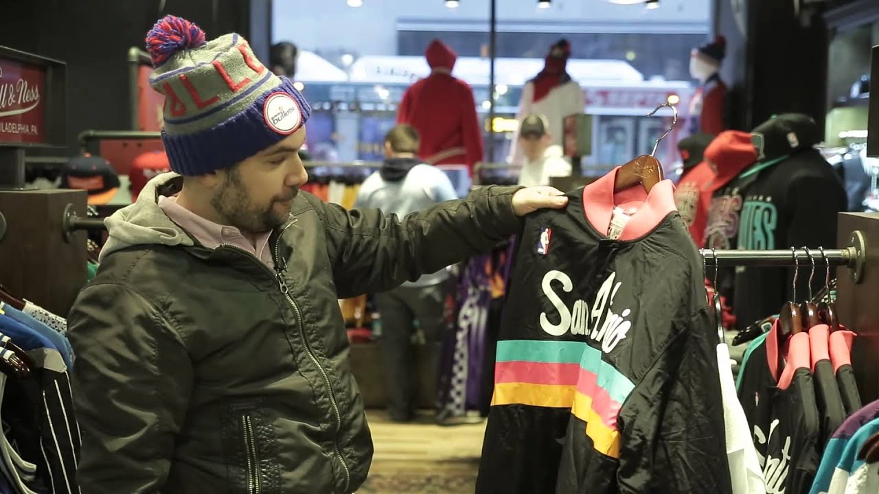 Rosenberg's first trip to the Mitchell and Ness store!