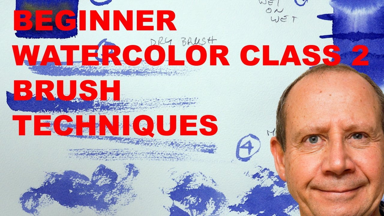 Beginner Watercolor brush techniques. Free beginner watercolour painting course.
