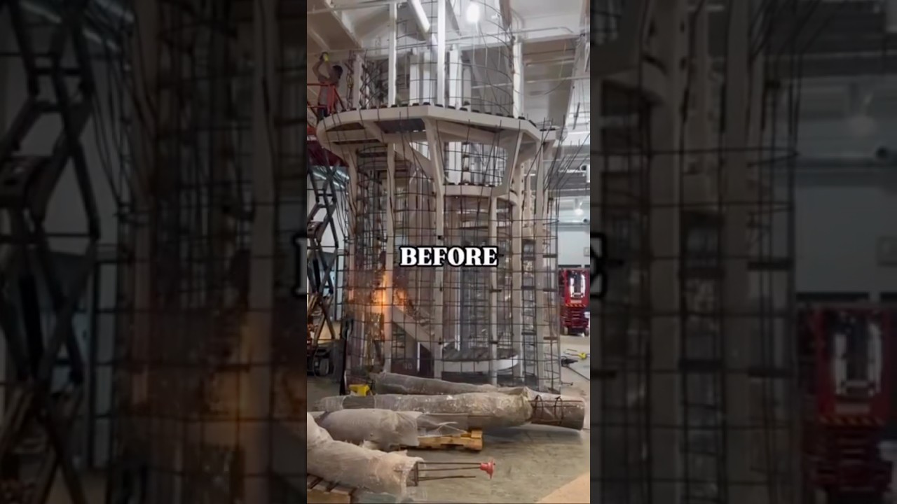 BEFORE & AFTER Massive Indoor Treehouse Build 🌳 #art #beforeandafter #shorts