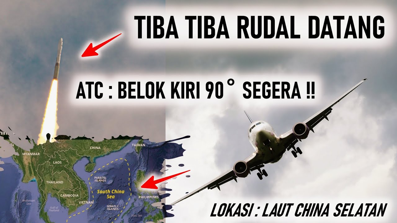 TIBA TIBA RUDAL MELUNCUR !! MENDADAK PESAWAT SIPIL ini DIPERINTAH BELOK ARAH 90 DERAJAT DI LCS