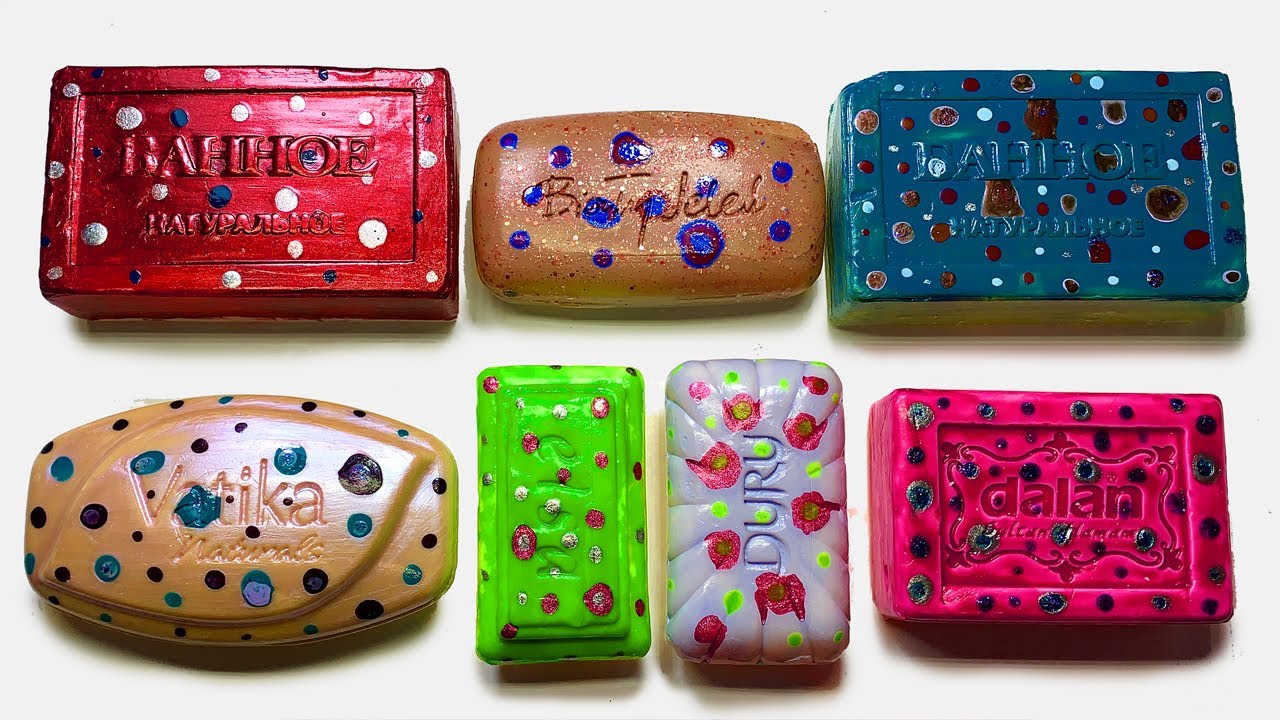 Painted DRY soap / Multi-colored Soap carving / Satisfying ASMR video \ relaxing sounds (no talking)