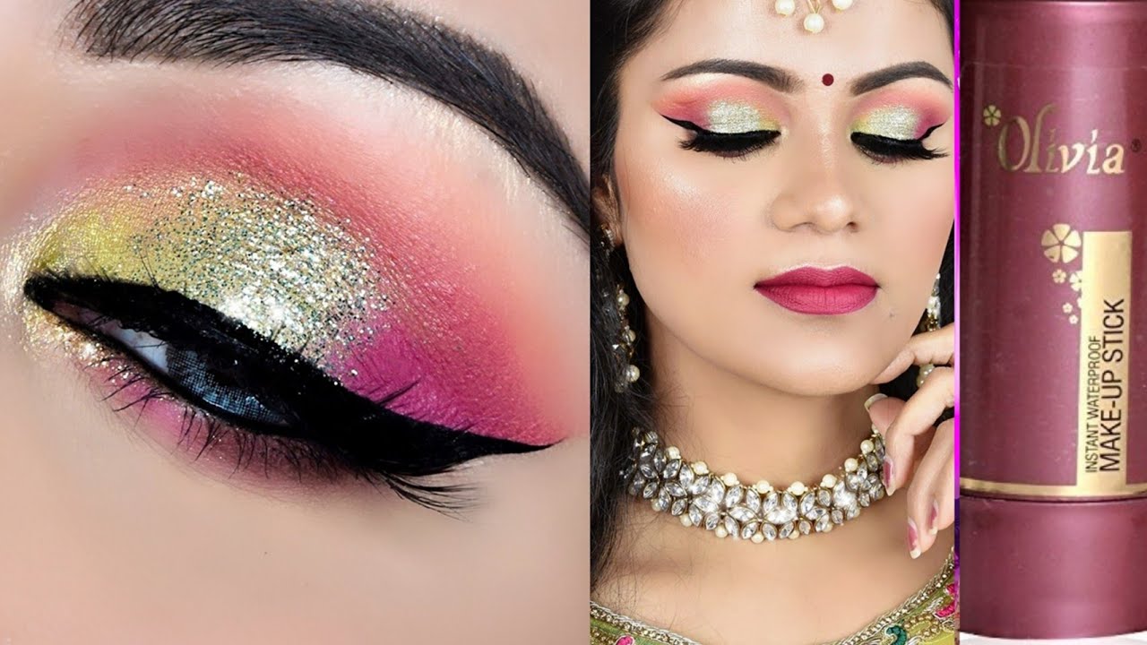 Olivia Pan Stick से कीजिए मेकअप Indian WEDDING GUEST Waterproof Makeup Tutorial in Hindi