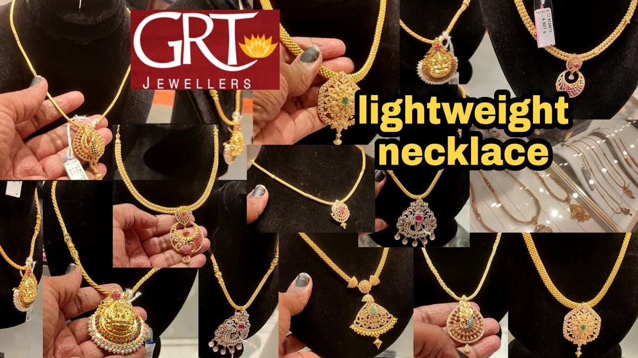 Grt lightweight necklace with pendant collection/latest fancy wear necklace