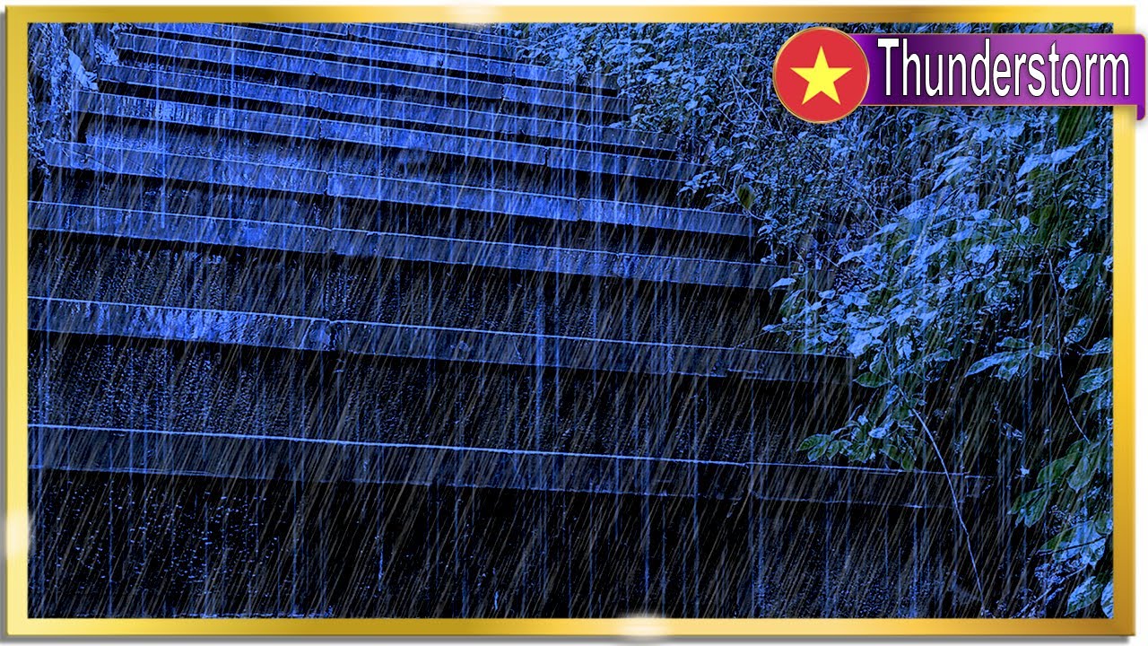 ► Fall Asleep Fast w/Heavy Rain and Thunderstorm Sounds for Sleeping. Relaxing Rain 10 Hours.