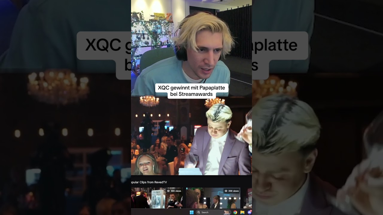 XQC gewinnt Bestes Crossover mit Papaplatte bei den Streamerawards