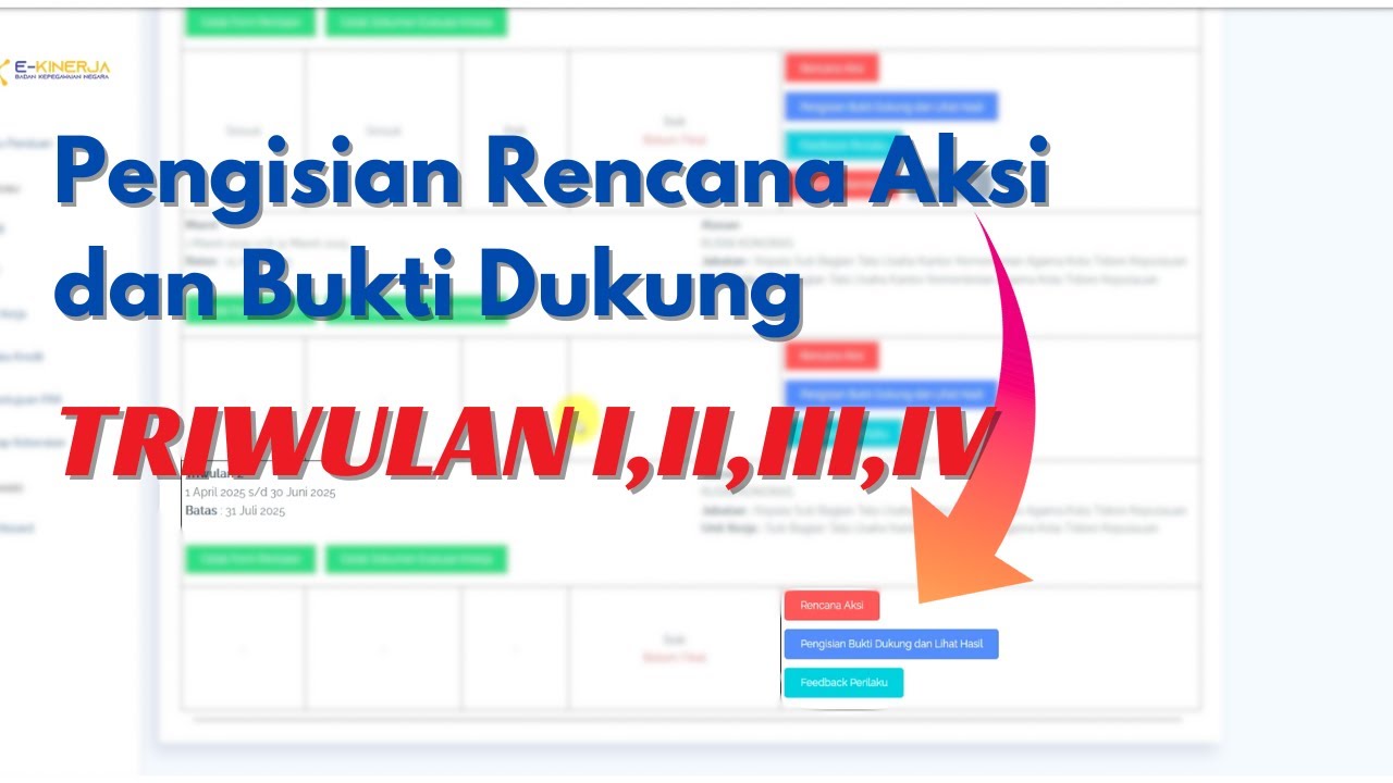 Cara Membuat Rencana Aksi dan Pengisian Bukti Dukung pada aplikasi Ekinerja BKN Terbaru 2025