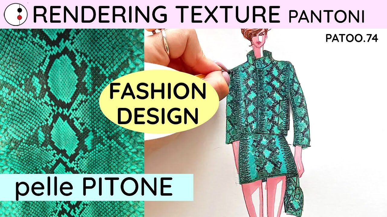 Come Fare PELLE PITONATO SERPENTE con Pantoni COLORARE Figurino Fashion Design|Patoo 74 Disegno Moda