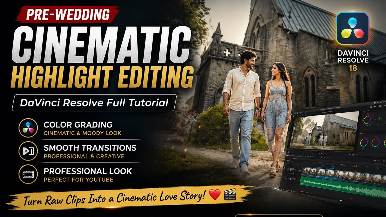 Pre-Wedding Edit Tutorial | DaVinci Resolve Cinematic Video Editing ll 2025