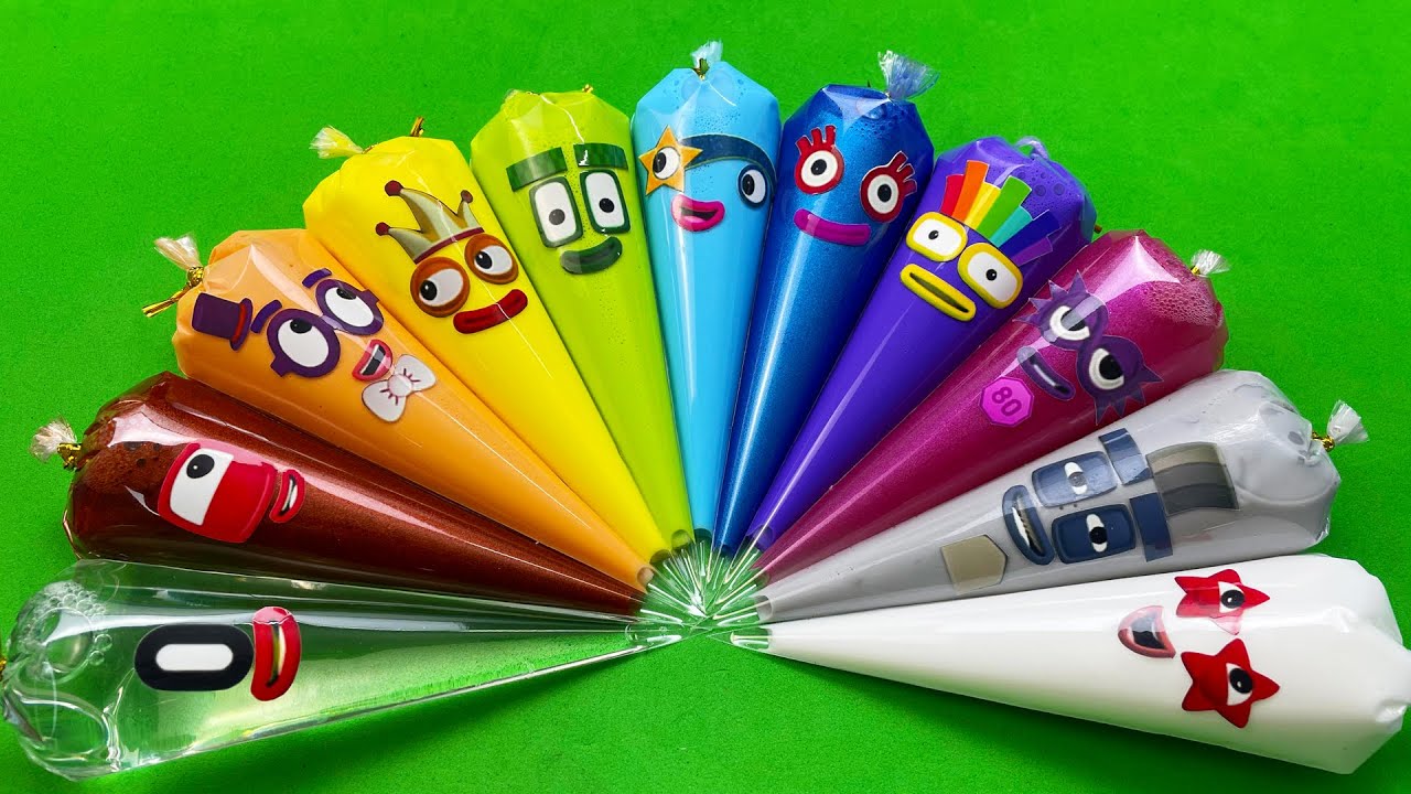 Numberblocks &ndash; Making Slime with Piping Bags! Satisfying Slime★ASMR★#ASMR #PipingBags