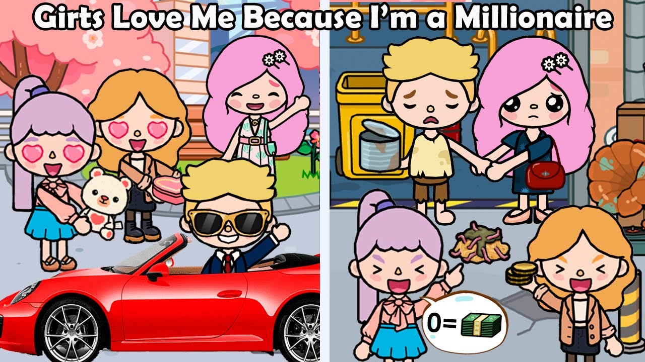 Girls Love Me Because I'm a Millionaire🤑Money or Love?💖 | Toca Boca| Toca Life World | Rainbow Toca