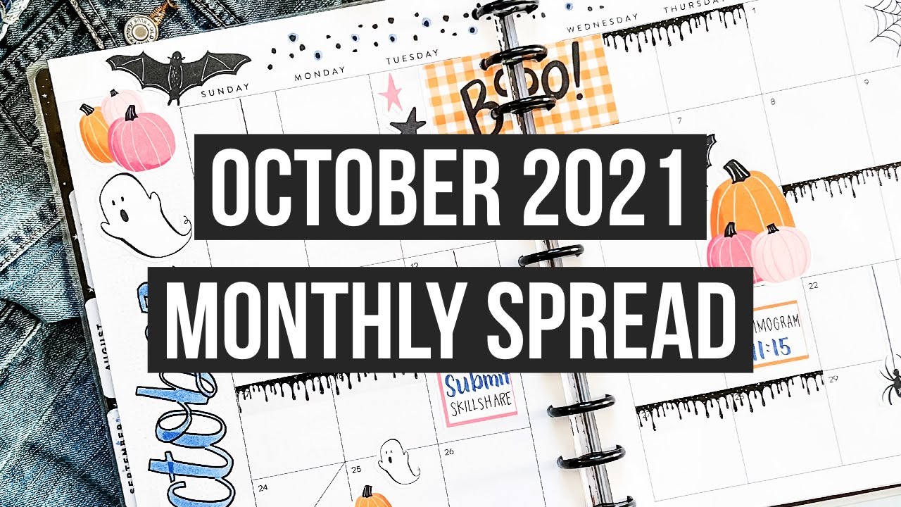 Plan With Me | October 2021 Monthly Spread | Halloween Theme!