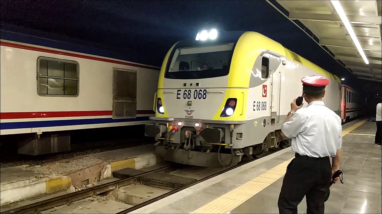 TCDD E 68 068 (Elektrikli Loko) Karesi Ekspresi Balıkesir Gar Giriş !! | HD