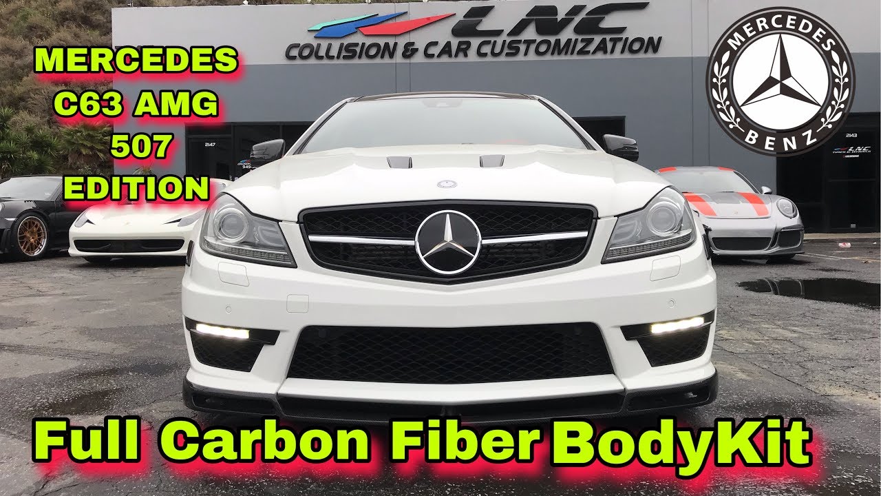 MODIFIED MERCEDES C63 AMG FULL CARBON FIBER BODYKIT INSTALLATION