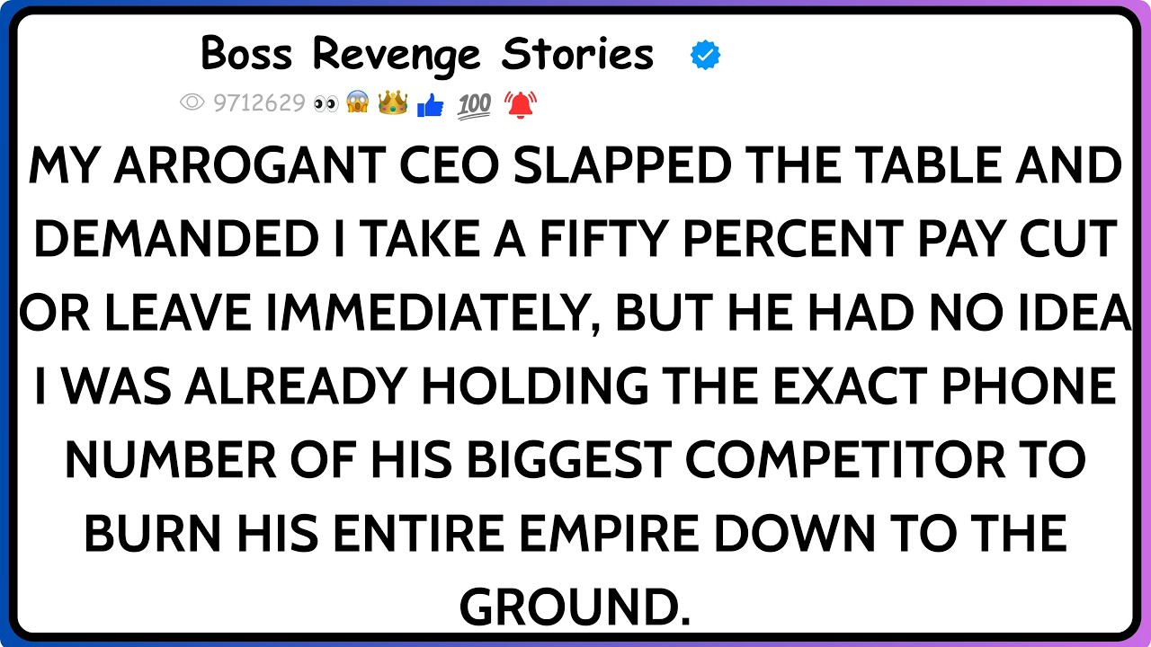 Arrogant CEO Slammed the Table: “Take 50% Less or Leave”— I Called His Competitor, Revenge Was Sweet