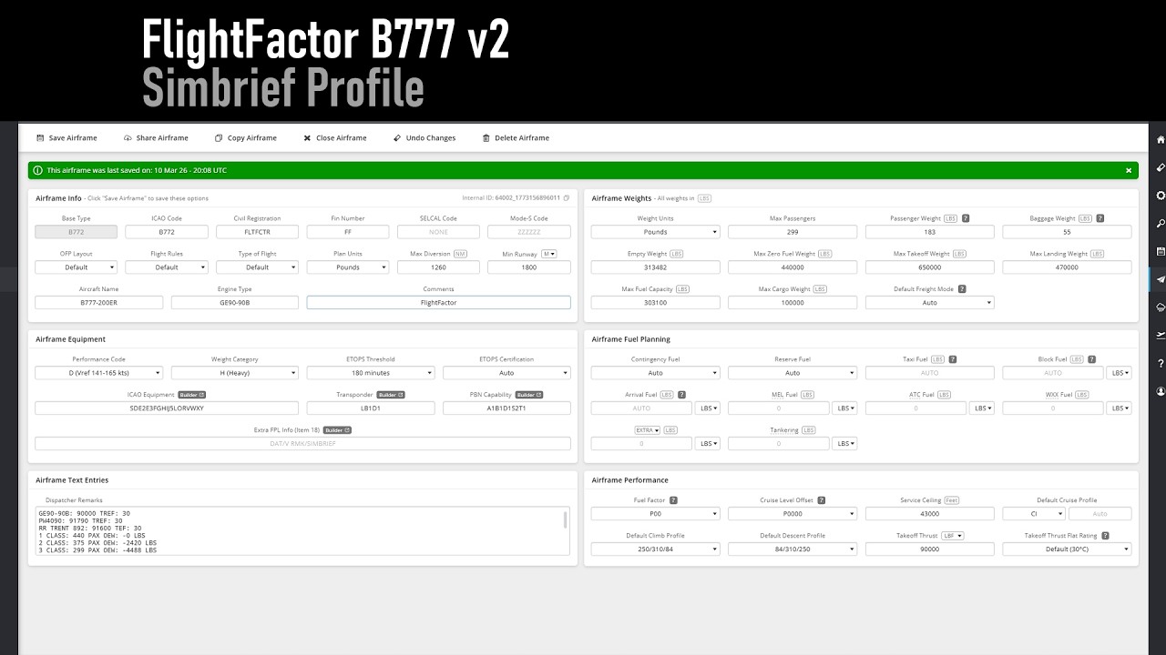 FlightFactor B777 v2 | Simbrief Profile | X-Plained