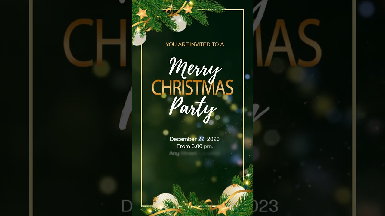 Free Merry Christmas Party Invitation Instagram Video Template (Customizable) - FlexClip