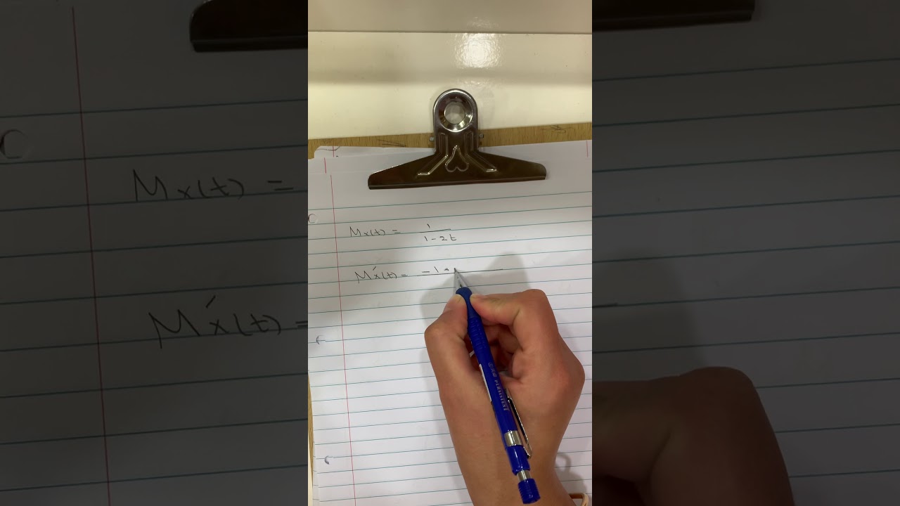 الفصل الثاني/ المحاضرة التاسعه / الدالة المولدة للعزوم Moment-generating function (m.g.f)