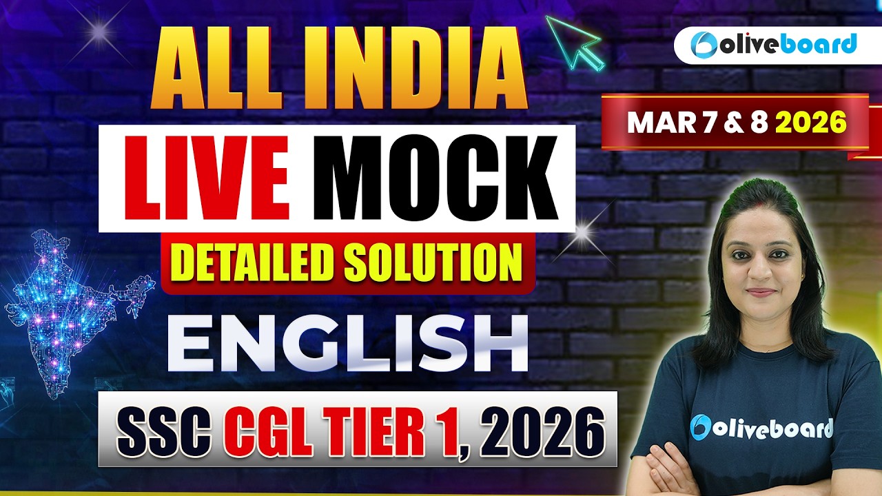 SSC CGL Tier 1 English Mock Test 2026 | 9 March LIVE Solution & Questions | SSC CGL English