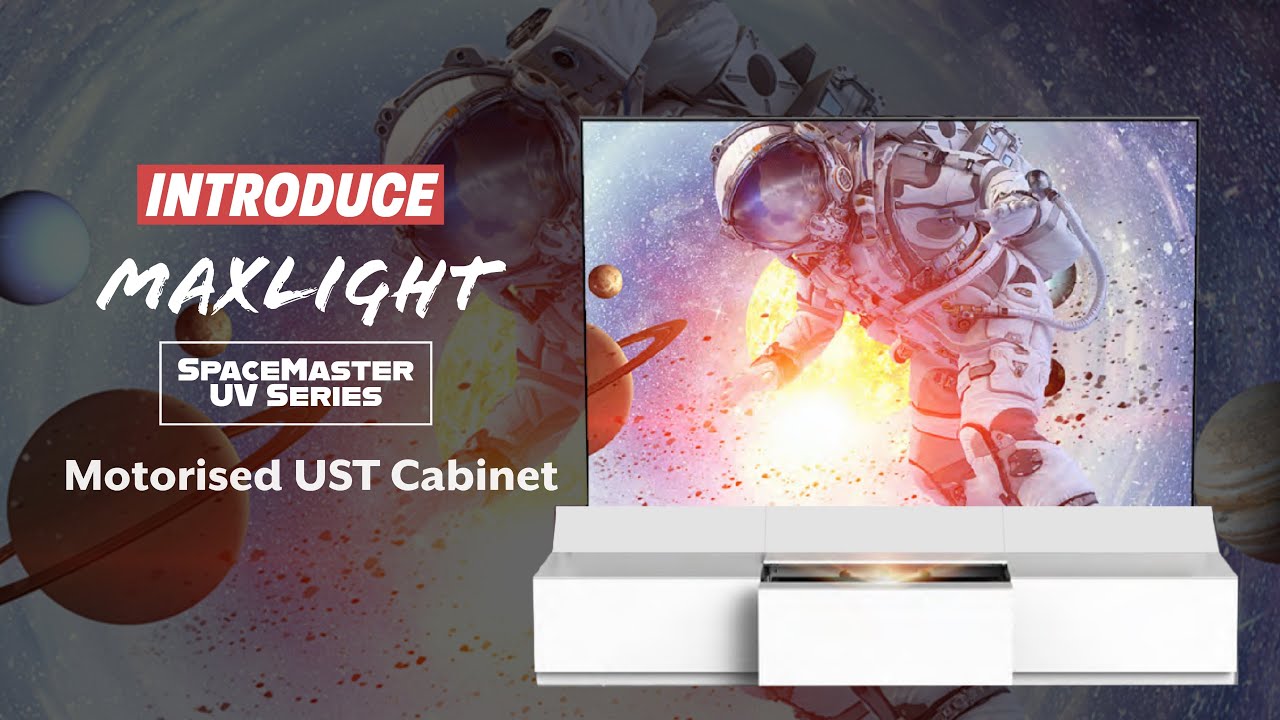Maxlight Concealed & Motorised  UST Projector Cabinet (with 120” Vividstrom Floor Rising Screen)