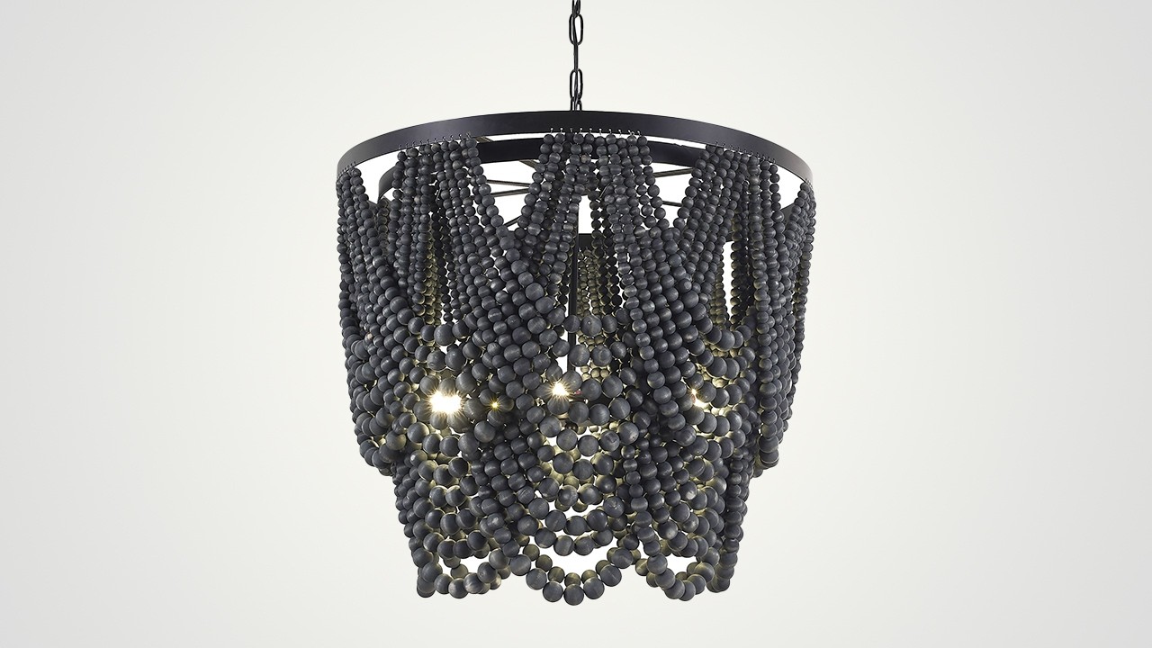 Подвесная люстра Amelia Wood Bead Chandelier