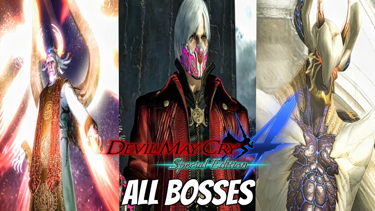 Devil May Cry 4 Special Edition - All Boss Fights & Scenes (All Bosses) 4K Ultra HD