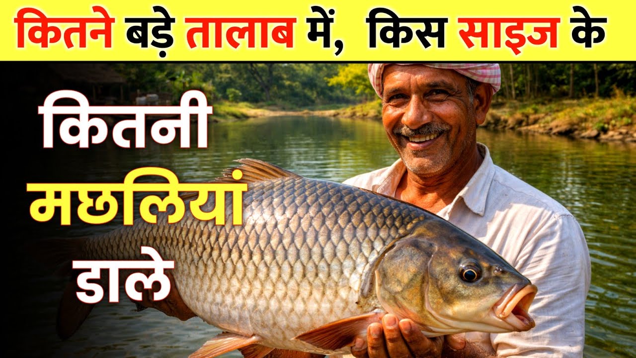 रोहू कतला मछली को कितने बड़े तालाब में कितनी मछली डालें || Fish Farming 