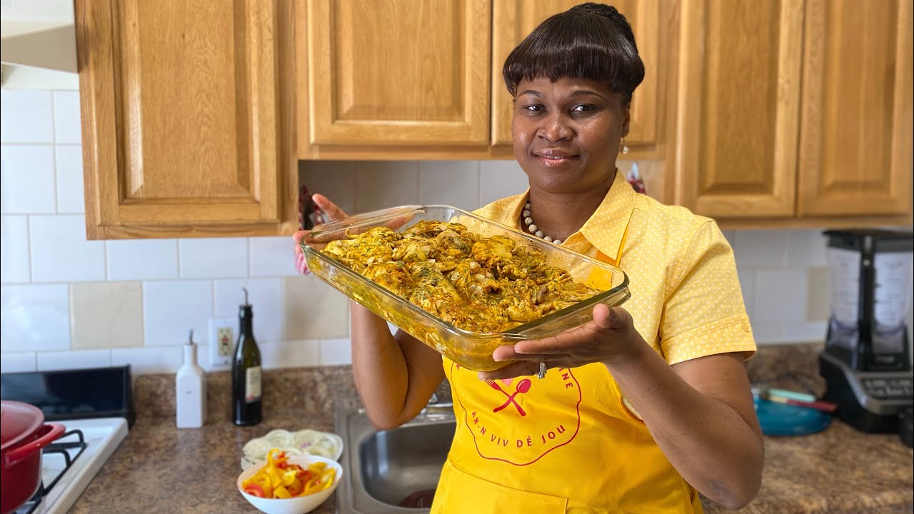 Yon sòs poul ki fèt anba fou / Baked chicken with sauce