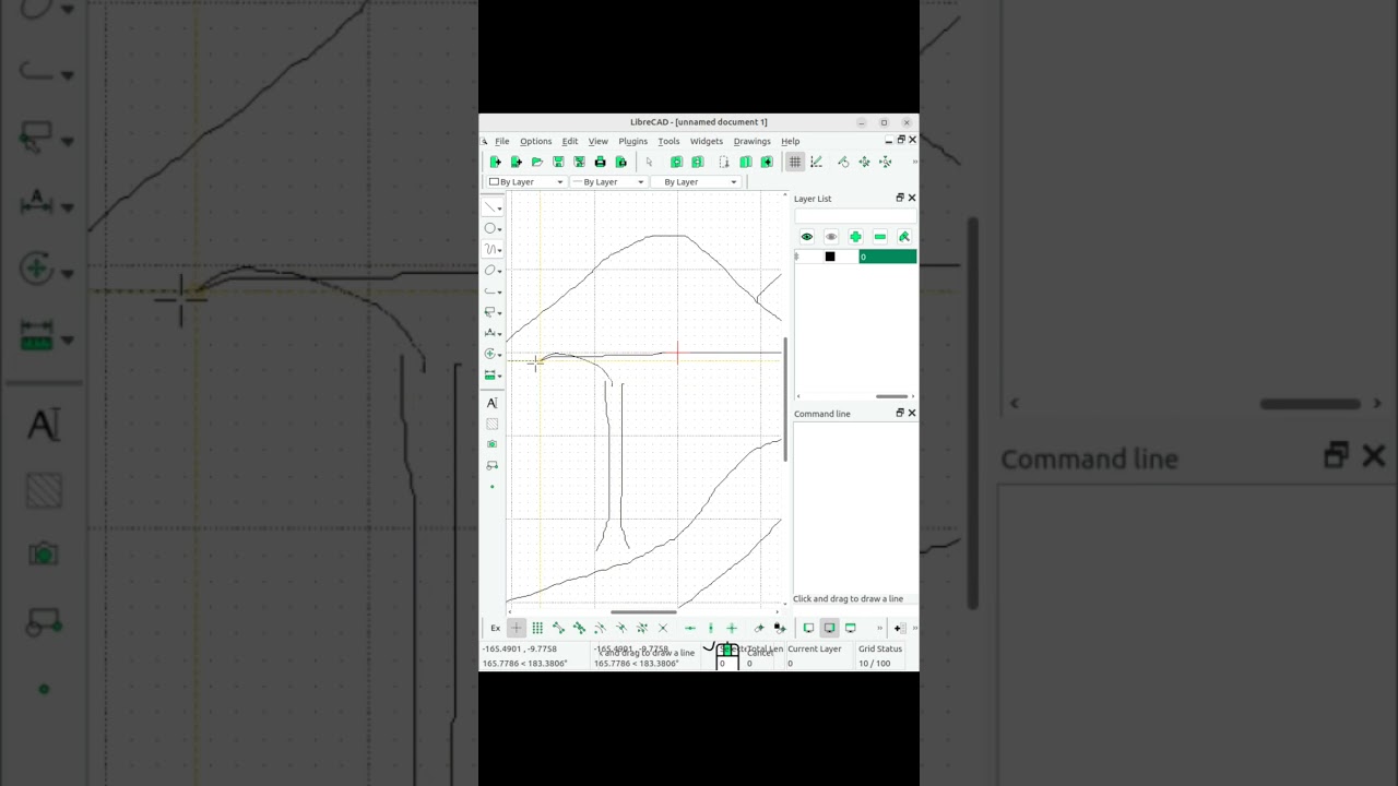 #shorts Freehand Drawing - Librecad