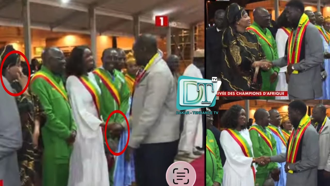 Football mo Meun Na Louné Moment Forts entre Sonko AïssaT Sall et Anta Babacar à l’arrivée des lions