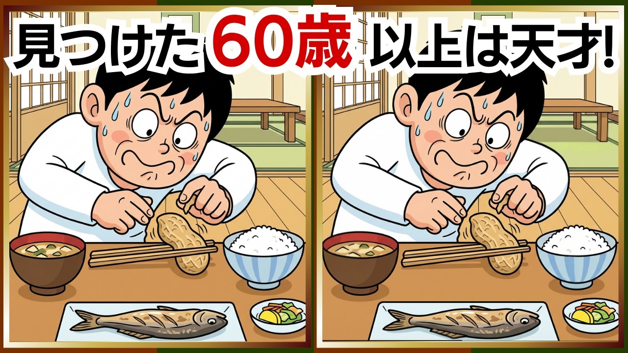 【脳活間違い探し】見て楽しい！元気になる脳トレ！頭もスッキリ｜60代・70代向け