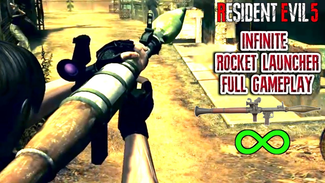 INFINITE ROCKET LAUNCHER ONLY!! Full Gameplay - Resident Evil 5