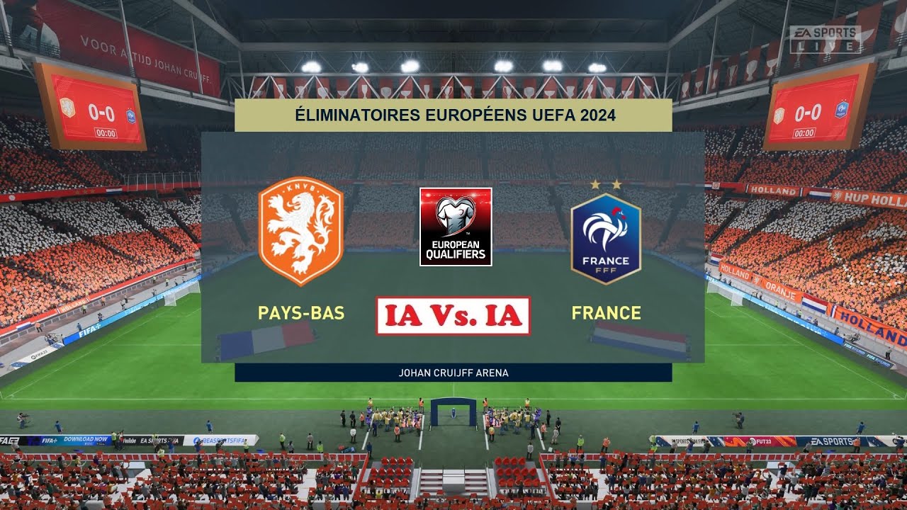 Pays-Bas - France [FC 24] | Éliminatoires Européens UEFA 2024 (Groupe B) | IA VS. IA