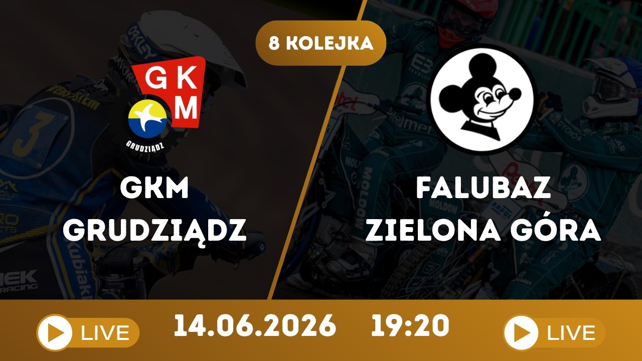 🏁🏍 PGE Ekstraliga Żużlowa - GKM Grudziądz VS Falubaz Zielona G&oacute;ra 🏍🏁 (2026) (ŻUŻEL NA ŻYWO)