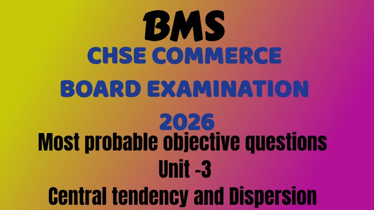 CHSE COMMERCE BMS Objectives types questions #chseodisha #chse #businessmathematics #chseboardexam