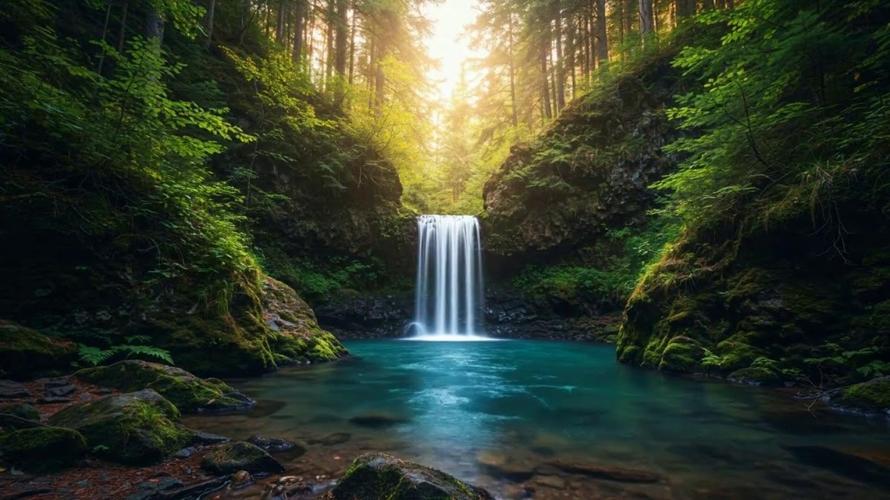 LIVE: Enchanting Forest Waterfall | Relaxation & Deep Sleep | White Noise Room 4K