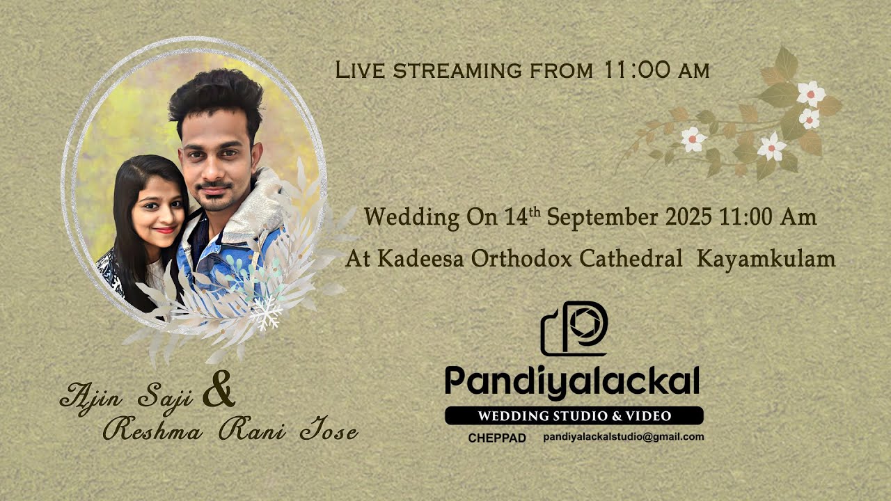 WEDDING CEREMONY OF AJIN & RESHMA | #wedding |  14/09/2025 | Pandiyalackal Studio