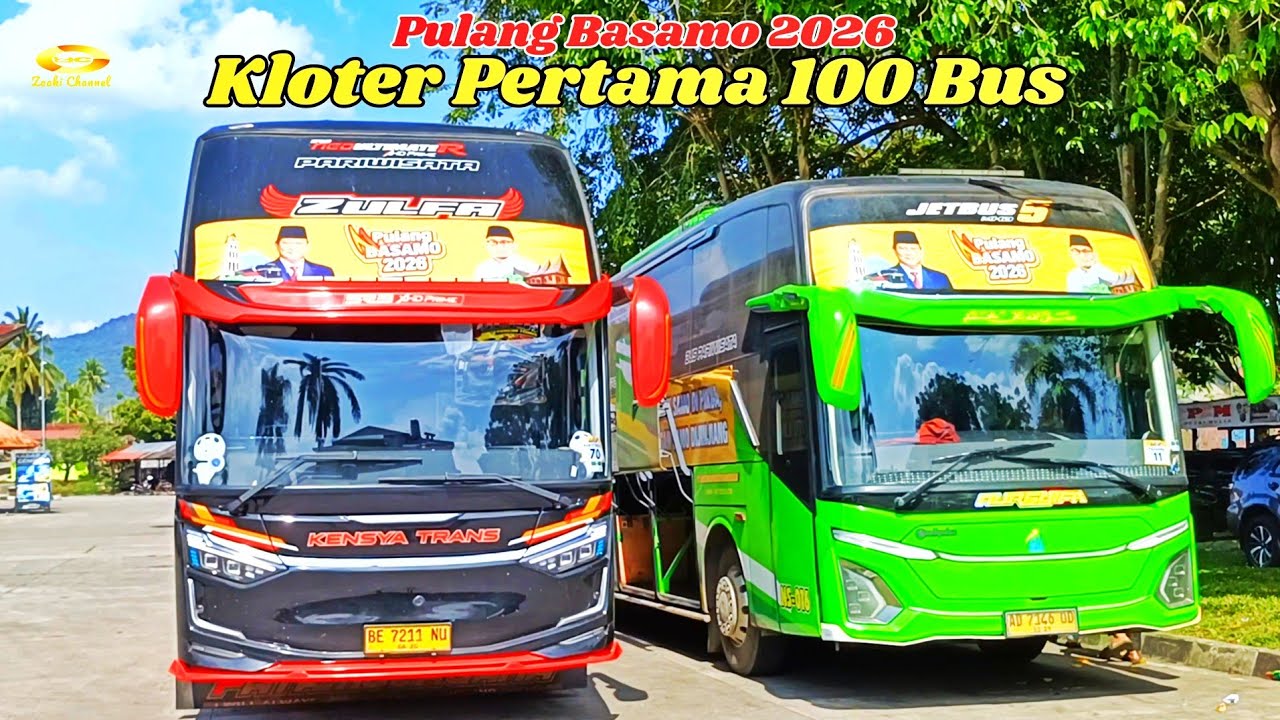 100 BUS ROMBONGAN PULANG BASAMO 2026 KLOTER PERTAMA SUDAH SAMPAI DI SUMATERA BARAT